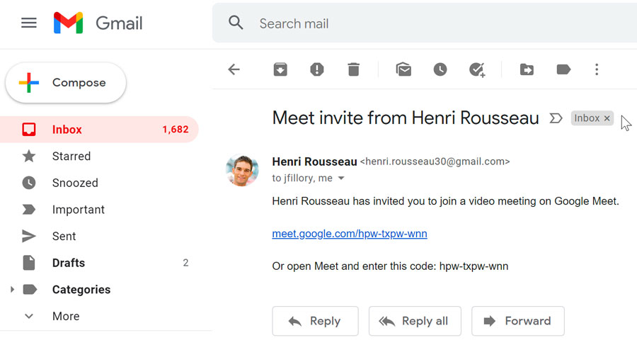 click on link in gmail