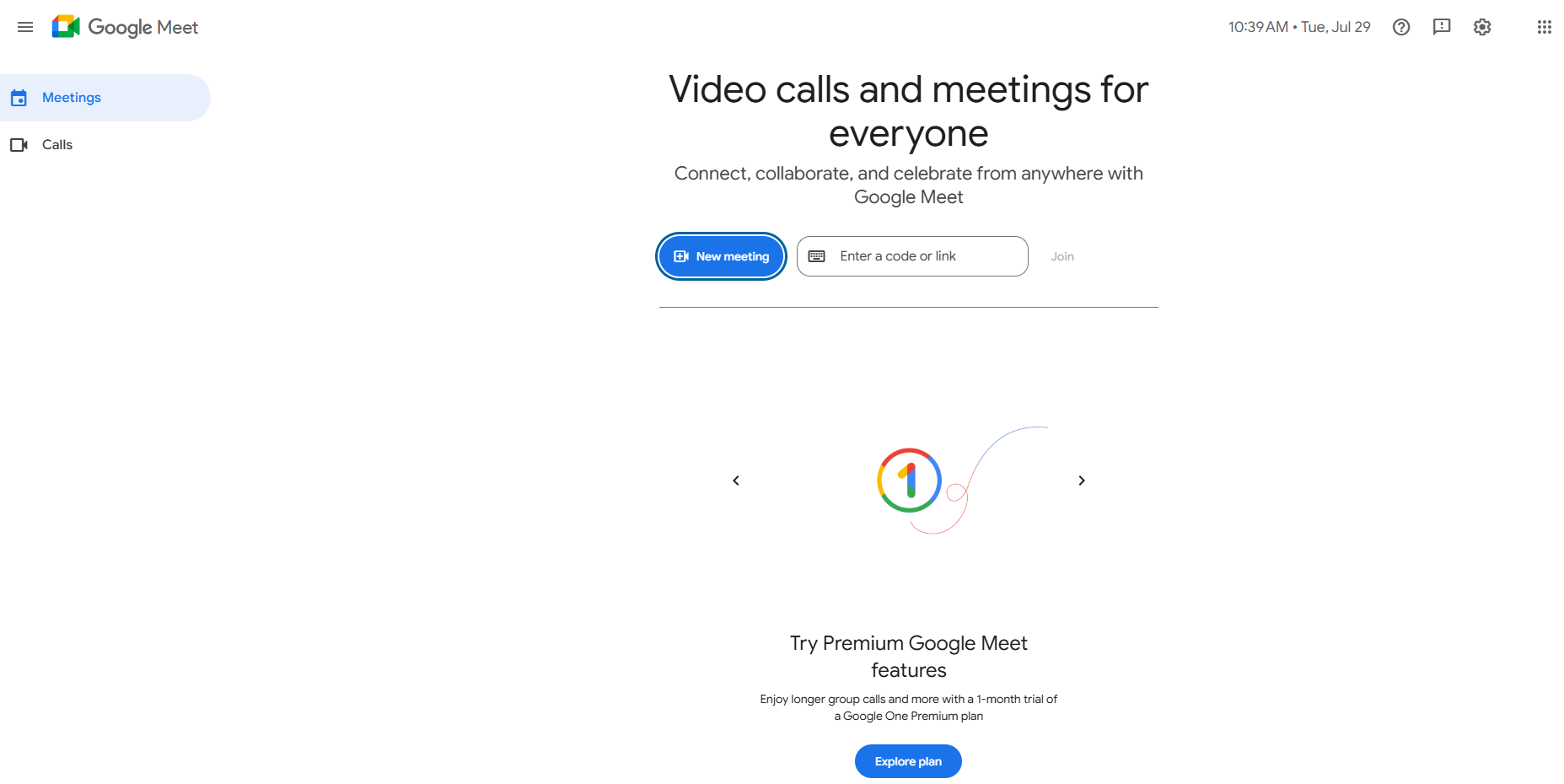 open google meet in browser